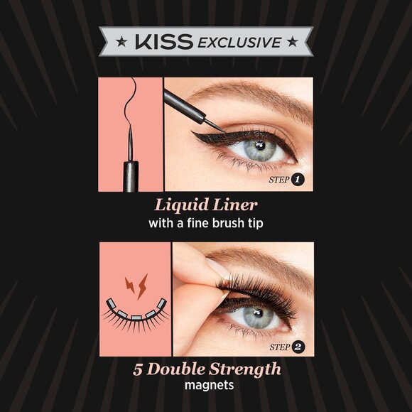 KISS Magnetic Eyeliner & False Eyelashes 14 mm Kit - Tempt - Picture 2 of 7